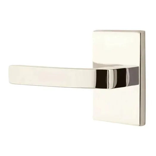 Emtek Breslin Lever with Modern Rectangular Rose by Emtek