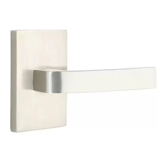 Emtek Breslin Lever with Modern Rectangular Rose by Emtek