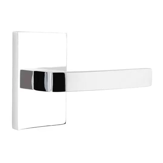 Emtek Breslin Lever with Modern Rectangular Rose by Emtek