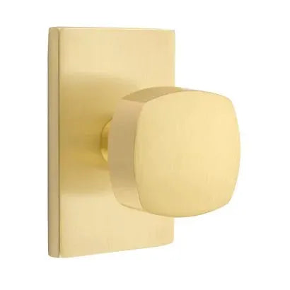 Emtek Freestone Door Knob with Modern Rectangular Rose by Emtek