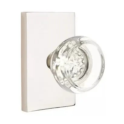 Emtek Georgetown Door Knob with Modern Rectangular Rose by Emtek