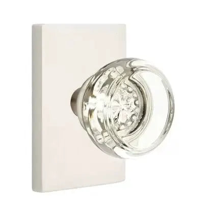 Emtek Georgetown Door Knob with Modern Rectangular Rose by Emtek