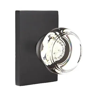 Emtek Georgetown Door Knob with Modern Rectangular Rose by Emtek