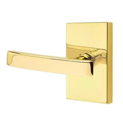Emtek Geneva Door Lever with Modern Rectangular Rose by Emtek