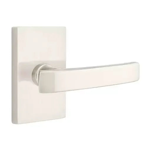 Emtek Geneva Door Lever with Modern Rectangular Rose by Emtek