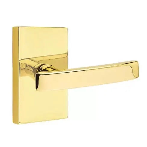 Emtek Geneva Door Lever with Modern Rectangular Rose by Emtek