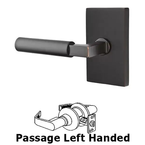 Emtek Hercules Door Lever with Modern Rectangular Rose by Emtek