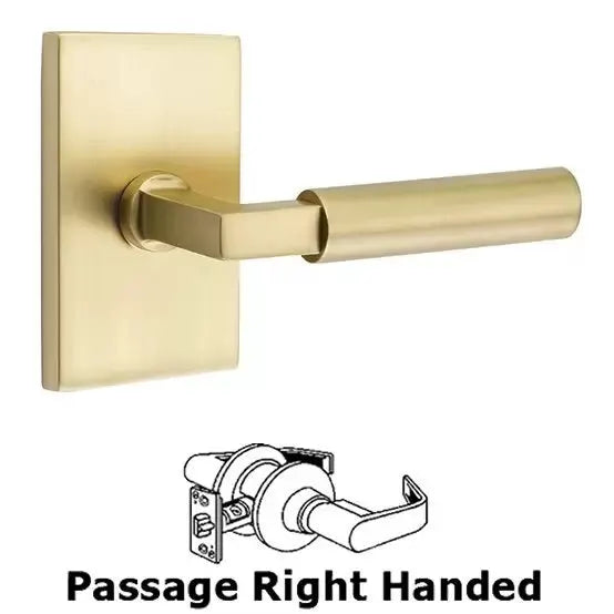 Emtek Hercules Door Lever with Modern Rectangular Rose by Emtek
