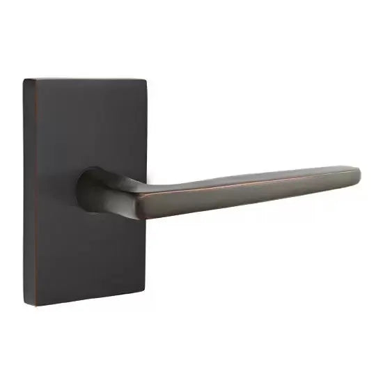 Emtek Hermes Door Lever with Modern Rectangular Rose by Emtek