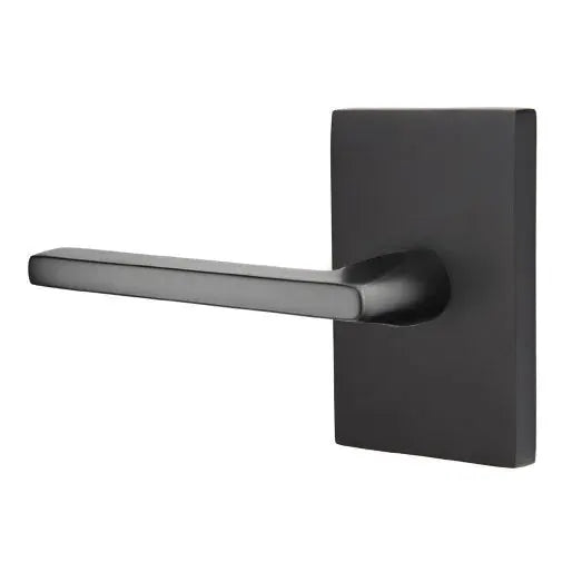 Emtek Helios Door Lever with Modern Rectangular Rose by Emtek