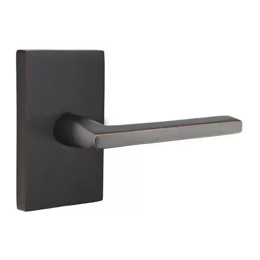 Emtek Helios Door Lever with Modern Rectangular Rose by Emtek