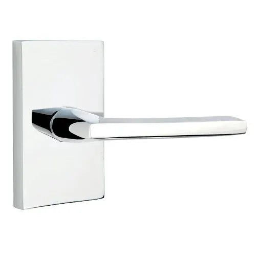 Emtek Helios Door Lever with Modern Rectangular Rose by Emtek