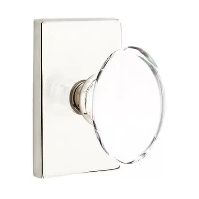 Emtek Hampton Door Knob with Modern Rectangular Rose by Emtek