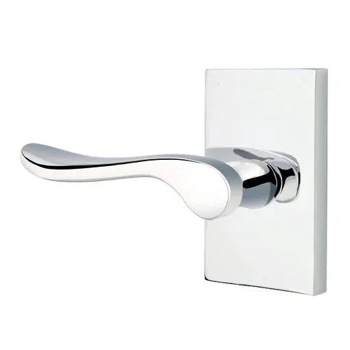 Emtek Luzern Door Lever with Modern Rectangular Rose by Emtek