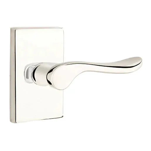 Emtek Luzern Door Lever with Modern Rectangular Rose by Emtek
