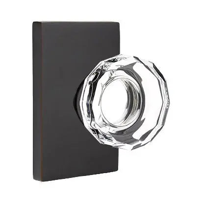 Emtek Lowell Door Knob with Modern Rectangular Rose by Emtek