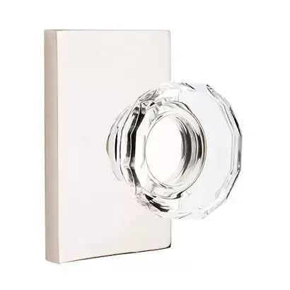 Emtek Lowell Door Knob with Modern Rectangular Rose by Emtek