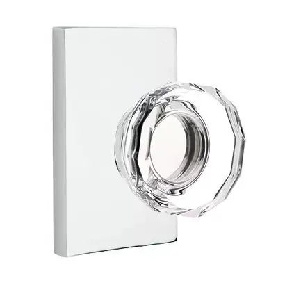 Emtek Lowell Door Knob with Modern Rectangular Rose by Emtek
