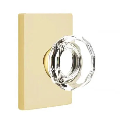 Emtek Lowell Door Knob with Modern Rectangular Rose by Emtek