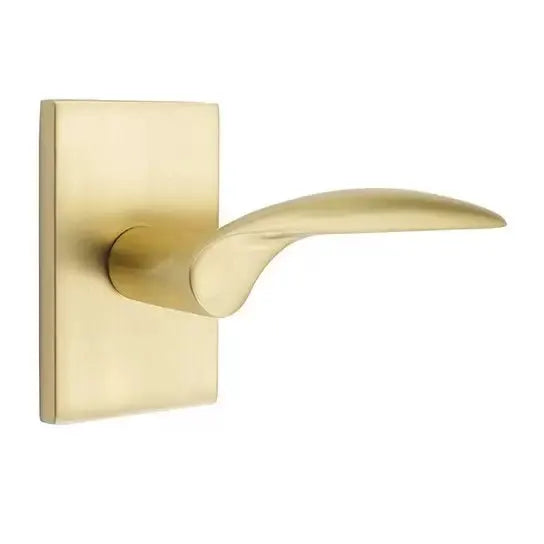 Emtek Mercury Door Lever with Modern Rectangular Rose by Emtek