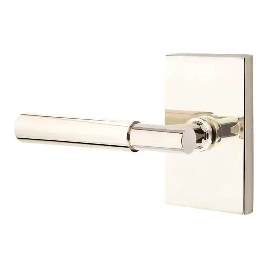 Emtek Myles Lever with Modern Rectangular Rose by Emtek