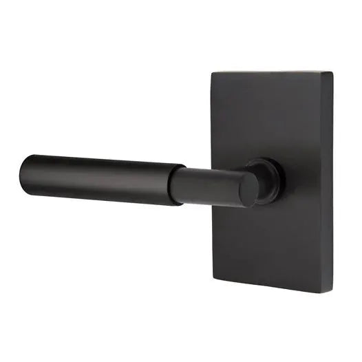 Emtek Myles Lever with Modern Rectangular Rose by Emtek