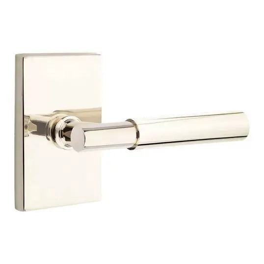 Emtek Myles Lever with Modern Rectangular Rose by Emtek