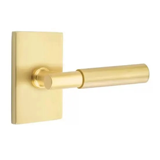 Emtek Myles Lever with Modern Rectangular Rose by Emtek