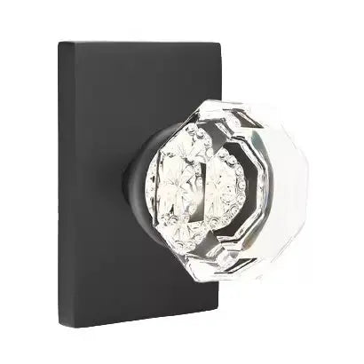Emtek Old Town Door Knob with Modern Rectangular Rose by Emtek