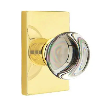 Emtek Providence Door Knob with Modern Rectangular Rose by Emtek