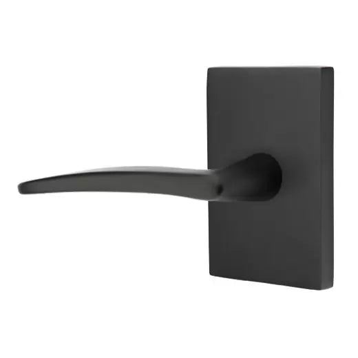 Emtek Poseidon Door Lever with Modern Rectangular Rose by Emtek