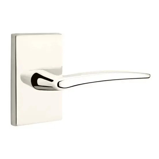 Emtek Poseidon Door Lever with Modern Rectangular Rose by Emtek