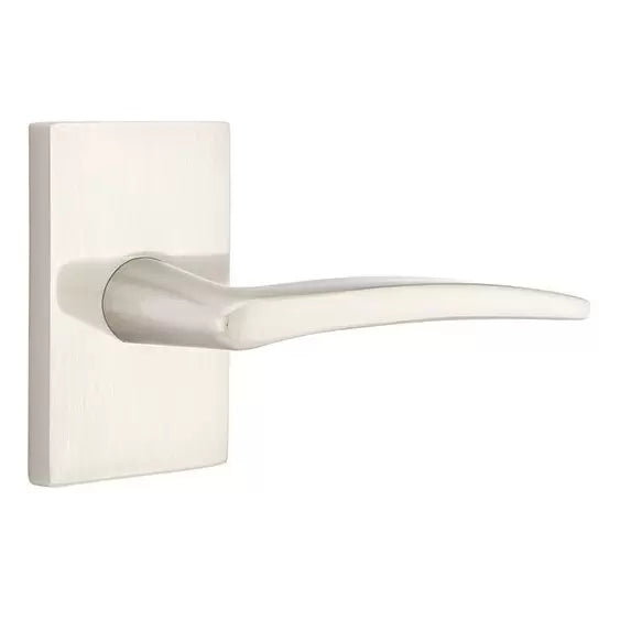 Emtek Poseidon Door Lever with Modern Rectangular Rose by Emtek