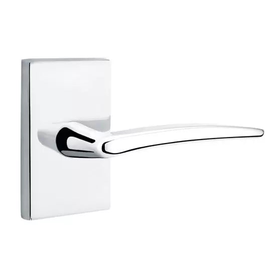 Emtek Poseidon Door Lever with Modern Rectangular Rose by Emtek