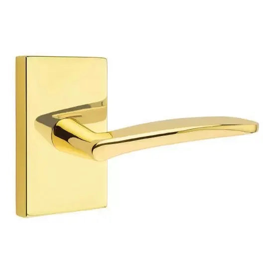 Emtek Poseidon Door Lever with Modern Rectangular Rose by Emtek