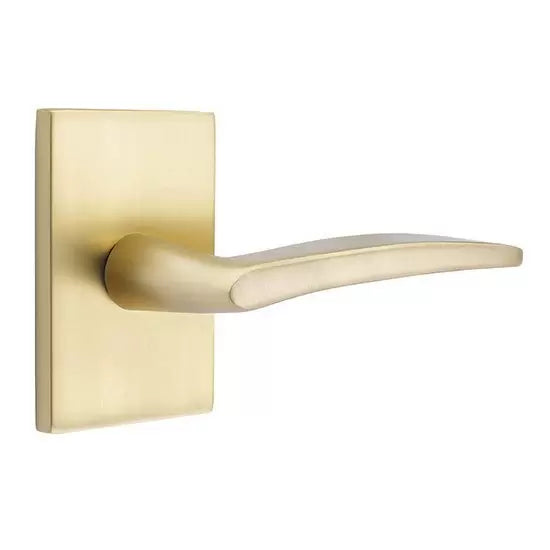 Emtek Poseidon Door Lever with Modern Rectangular Rose by Emtek
