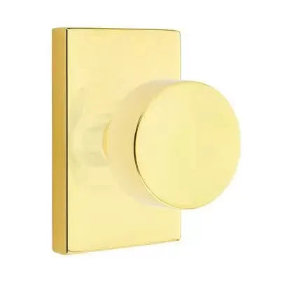 Emtek Round Door Knob and Modern Rectangular Rose by Emtek