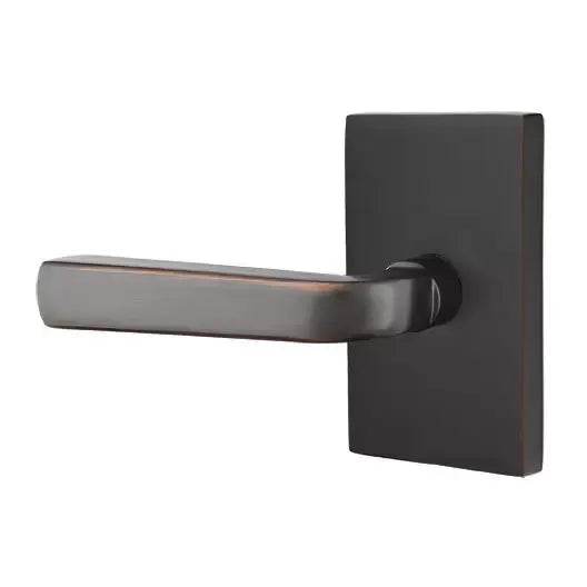 Emtek Sion Door Lever with Modern Rectangular Rose by Emtek