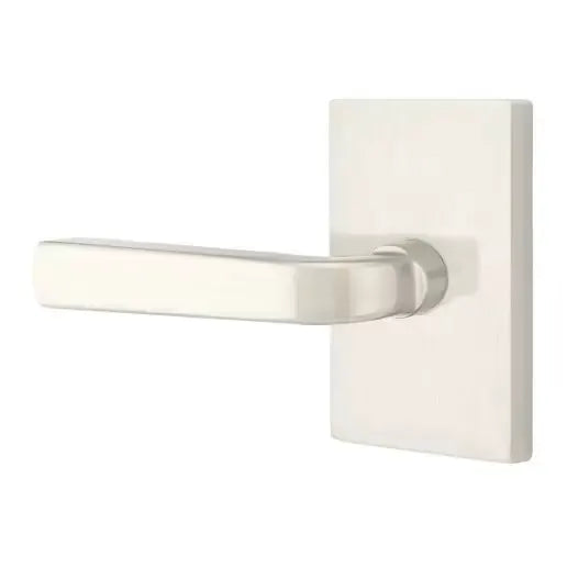 Emtek Sion Door Lever with Modern Rectangular Rose by Emtek