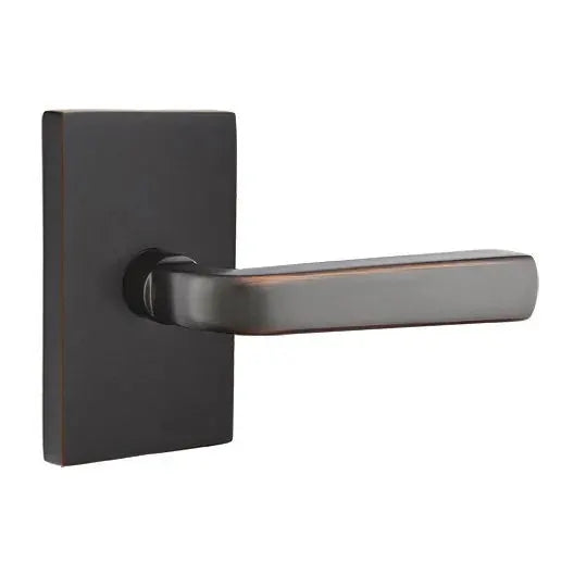Emtek Sion Door Lever with Modern Rectangular Rose by Emtek