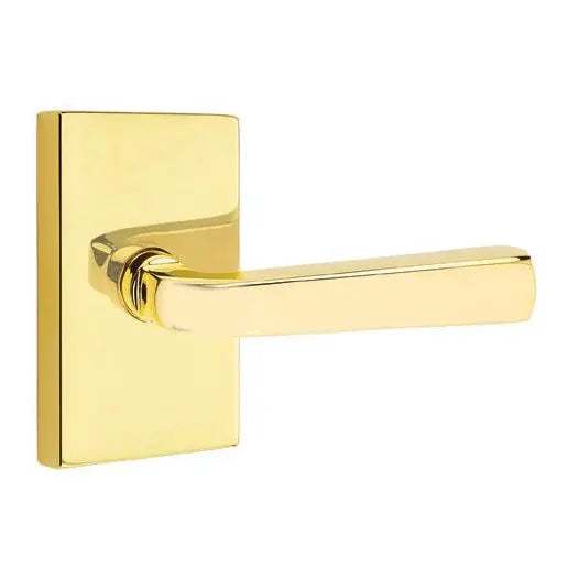 Emtek Sion Door Lever with Modern Rectangular Rose by Emtek