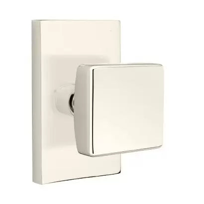 Emtek Square Door Knob with Modern Rectangular Rose