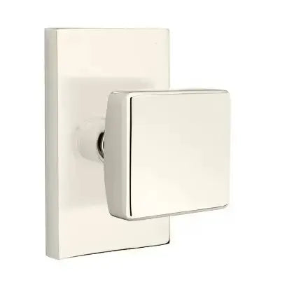 Emtek Square Door Knob with Modern Rectangular Rose by Emtek