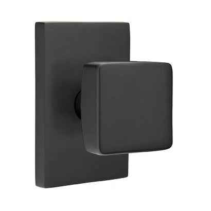 Emtek Square Door Knob with Modern Rectangular Rose