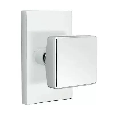 Emtek Square Door Knob with Modern Rectangular Rose by Emtek