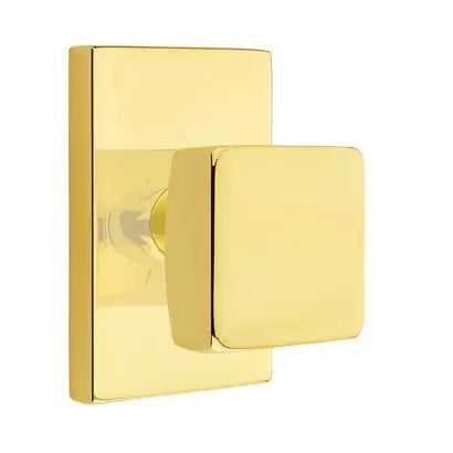 Emtek Square Door Knob with Modern Rectangular Rose