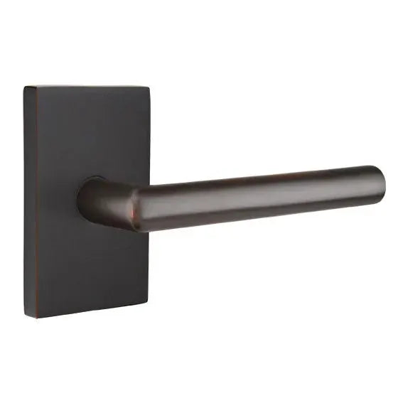 Emtek Stuttgart Door Lever with Modern Rectangular Rose by Emtek