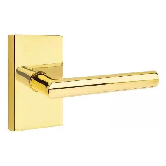 Emtek Stuttgart Door Lever with Modern Rectangular Rose by Emtek
