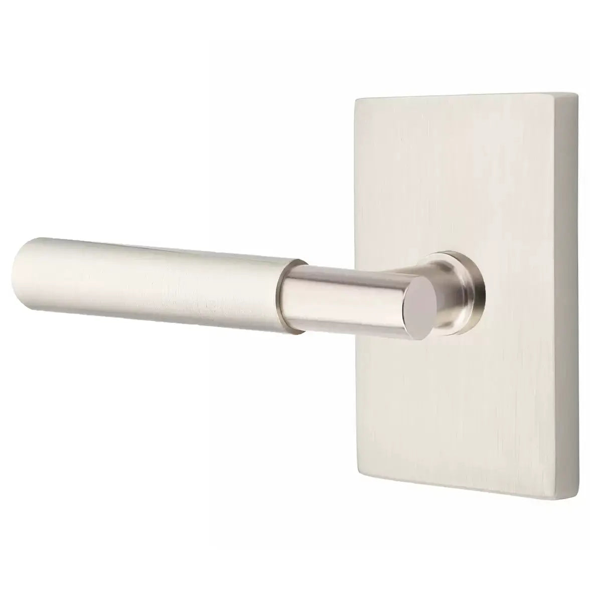 Emtek Smooth Lever with T-Bar Stem and Modern Rectangular Rose by Emtek