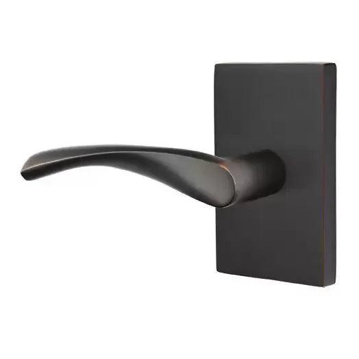 Emtek Triton Door Lever with Modern Rectangular Rose by Emtek